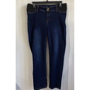 SHEIN Maternity Jeans Womens Medium Capri Denim Casual Pants Dark‎ Wash